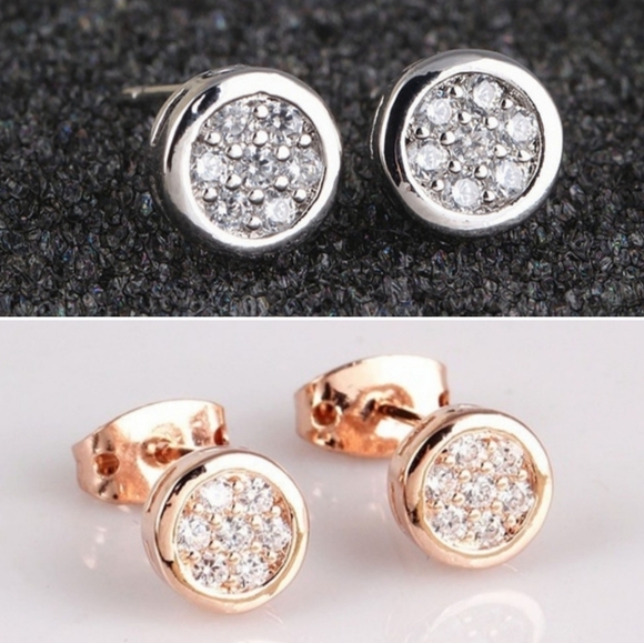 NWT Gold or Silver Natural Druzy Opal Stud Earring - Picture 3 of 6